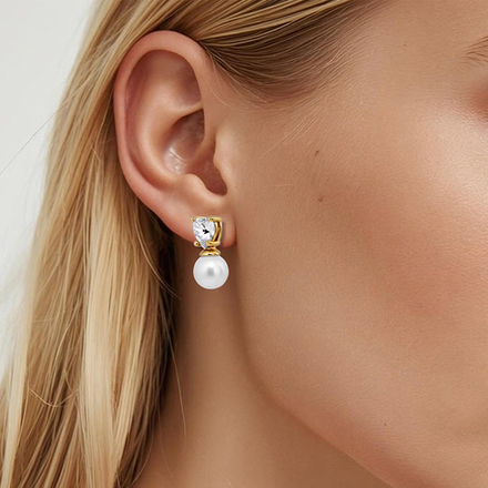 Серьги Dyrberg Kern EMO SG CRYSTAL / WHITE PEARL 480036
