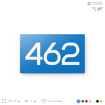 Номер на дверь 462, табличка на дверь для офиса, квартиры, кабинета, аудитории, склада, голубая 120х70 мм, Айдентика Технолоджи