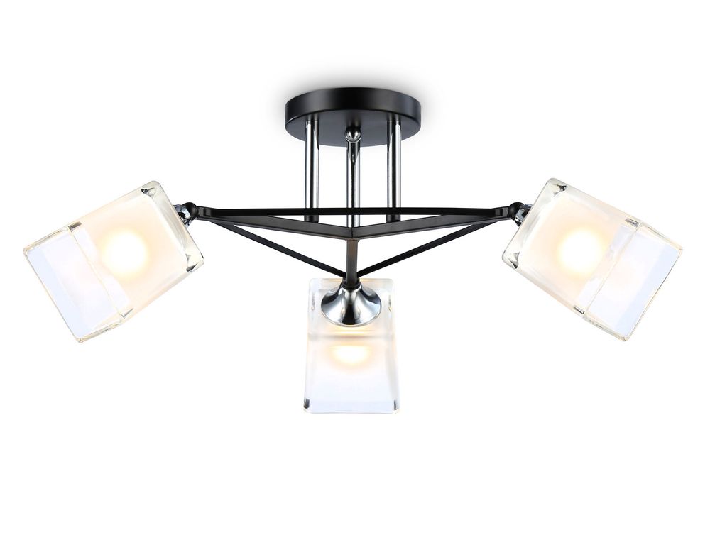 Светильник подвесной TR303072/3 BK/CH/FR черный/хром/белый матовый E27/3 max 40W D560*250