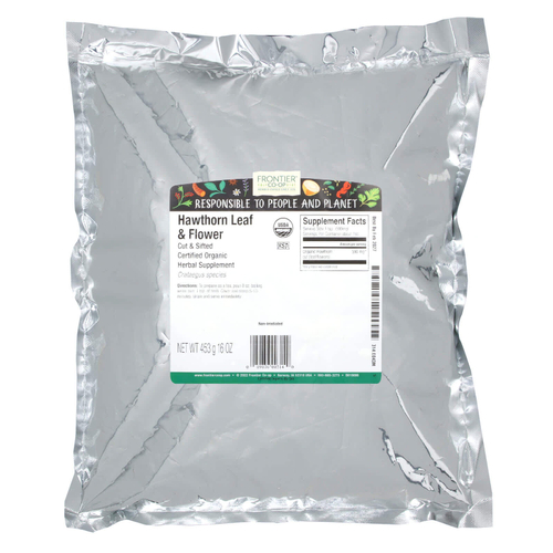 Frontier Co-op, Органические просеянные и срезанные листья и цветы боярышника, 453 г (16 унций)