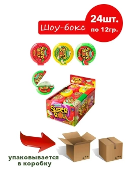 Жевательная резинка SUPER ROLL (блок 24 шт по 12 гр)