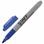 Маркер перманентный (нестираемый) STAFF "EVERYDAY", СИНИЙ, эргономичный корпус, круглый наконечник, 2 мм, 151234