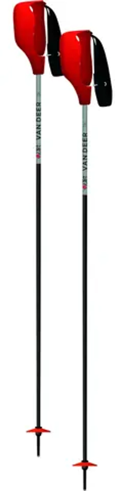 VAN DEER 25/26 палки слаломные с гардами VDRBS; RACE SL CARBON grey/black/red w/ Hand Guard