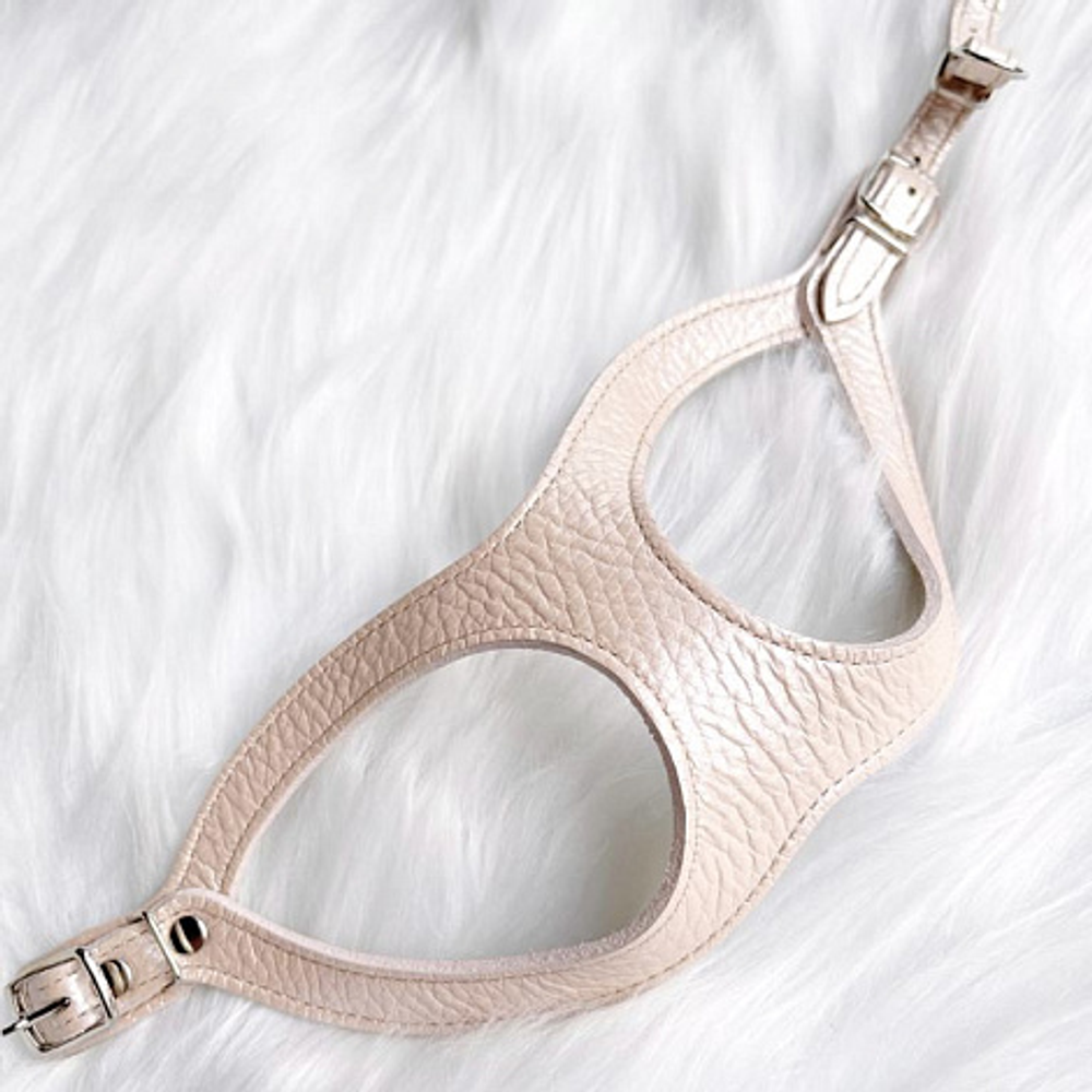 9306 Шлейка кожаная "Перламутр" / PREMIUM