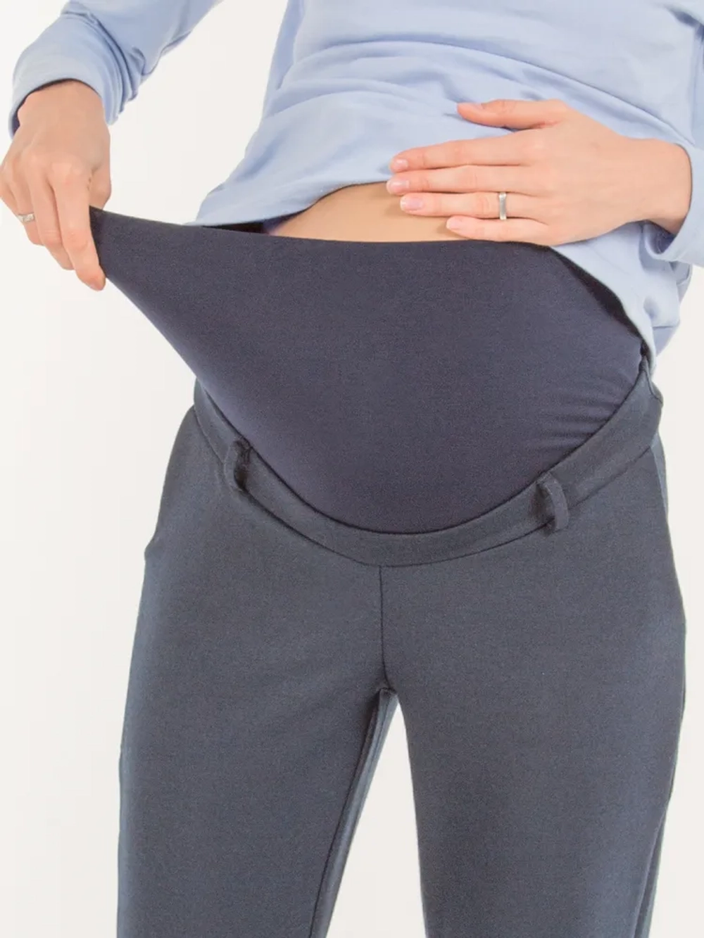 Брюки для беременных из костюмной фланели синий 3140