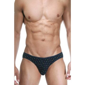 Мужские трусы слипы темно-синие с принтом DARKZONE DZN6514