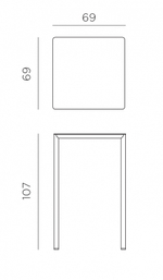 Стол барный ламинированный Nardi Piave 70 High, табак