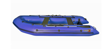 Лодка ПВХ X-River Rocky 355 НДВД + усиленное дно и баллон, синий/фурнитура черная