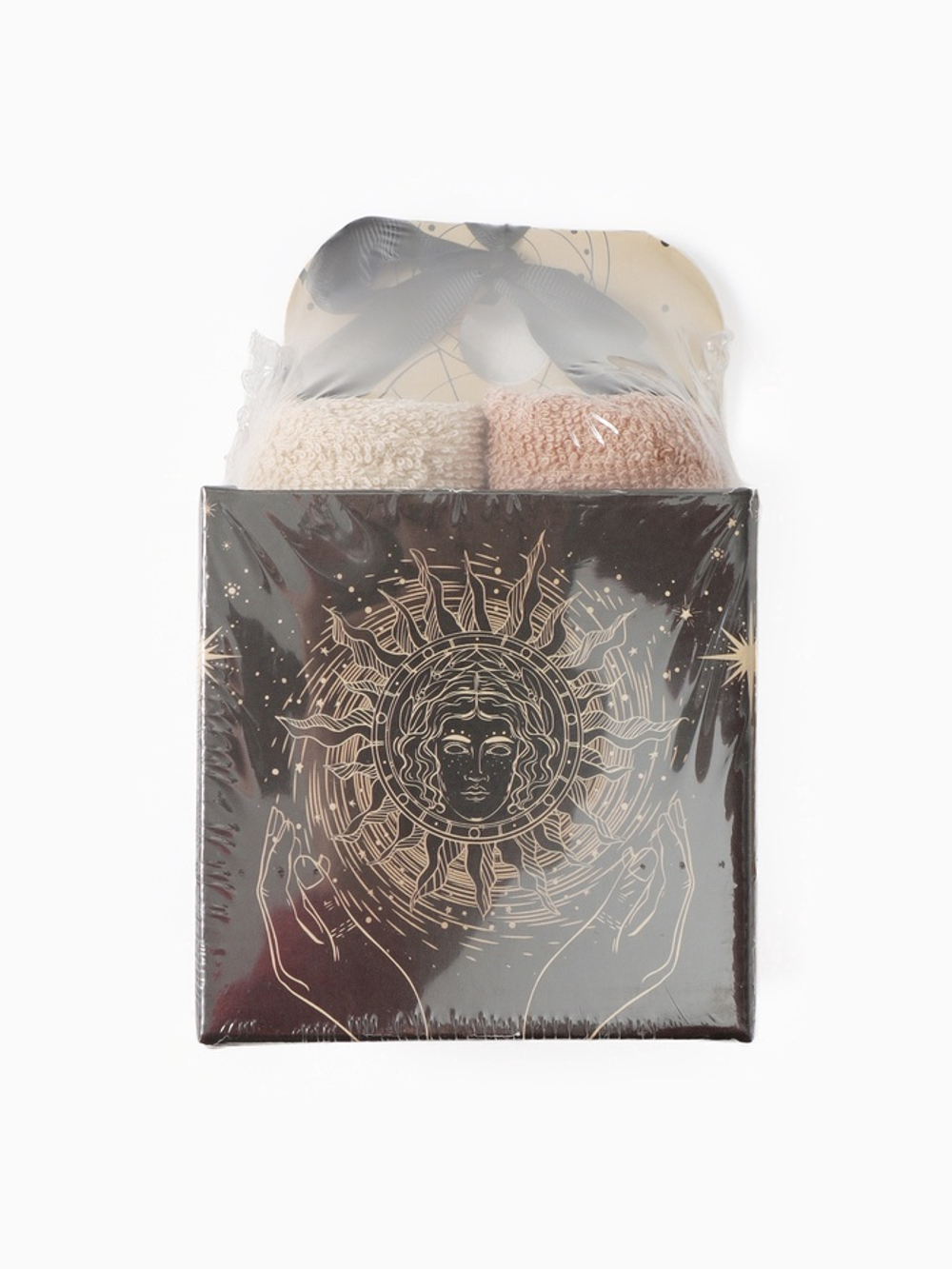 Салфетки махровые «Этель» Believe in magic, 4 шт., 30×30 см, хлопок 100%, бежевые/чёрные