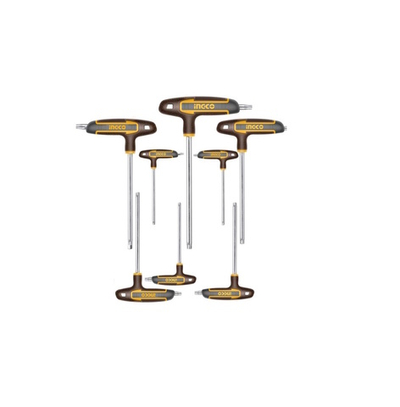 Набор Т-образных шестигранных ключей TORX Т10-Т50 S2 8шт. INGCO HHKT80838 INDUSTRIAL