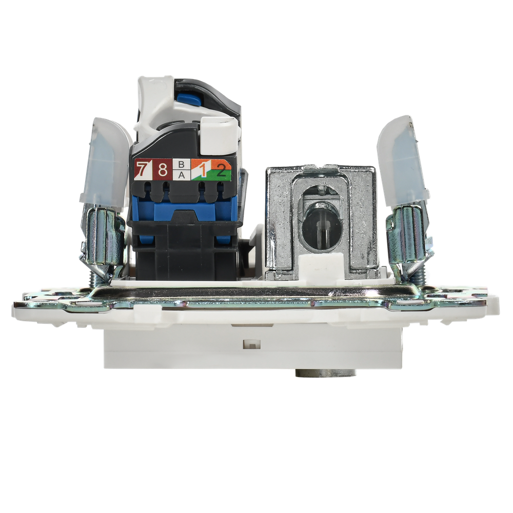 SKANDY Розетка двойная TV+RJ45 кат.6 SK-A15W арктический белый IEK