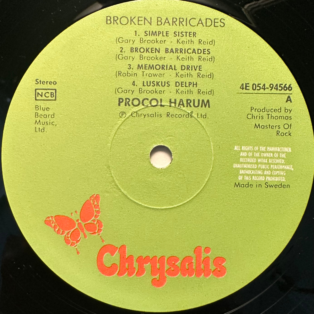 Procol Harum - Broken Barricades (Швеция 1973г.)