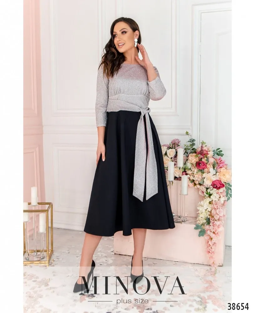 Платье 19-043-1-пудрово-синий Minova