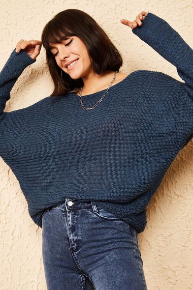 Qadın üçün uzun qollu, toxunma, göy köynək 10161046