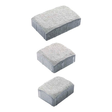 Тротуарная плитка УРИКО, комплект из 3 видов плит, Стоунмикс Белый