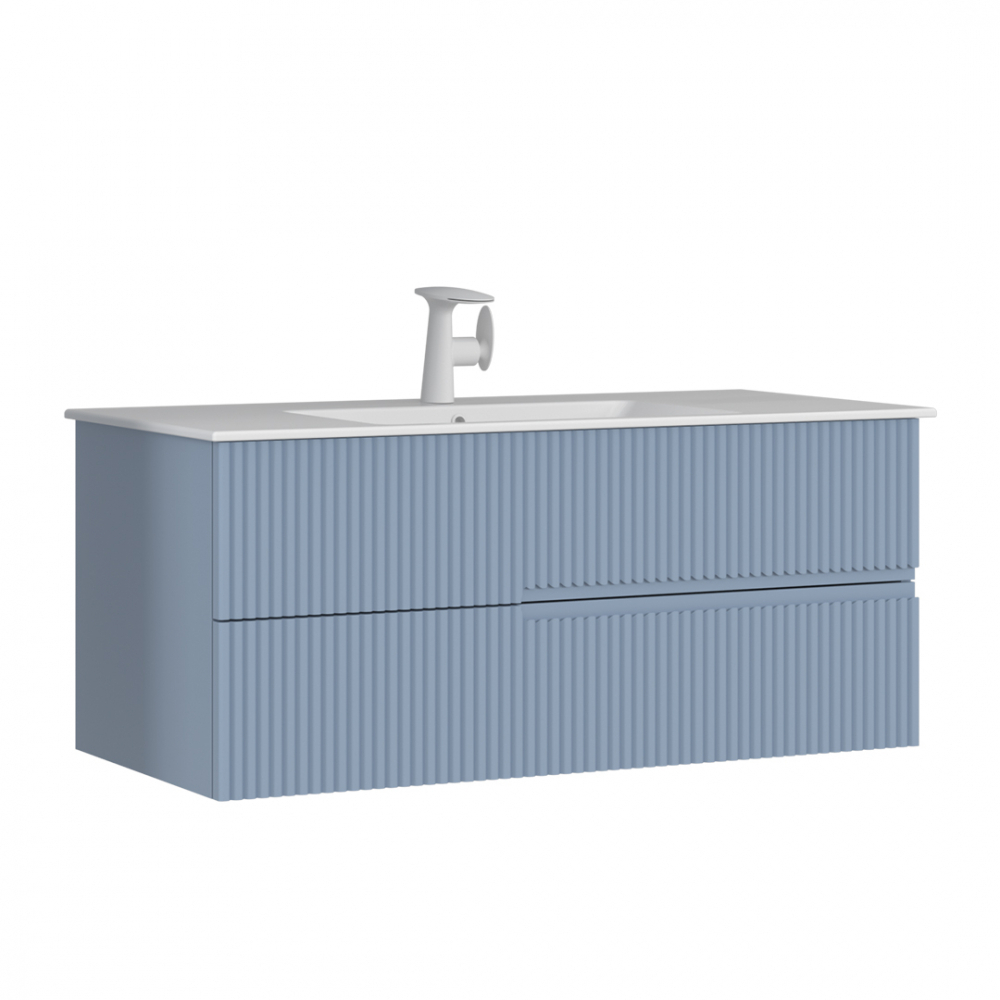 Тумба с раковиной ORKA Moonlight 120 подвесная, голубой матовый