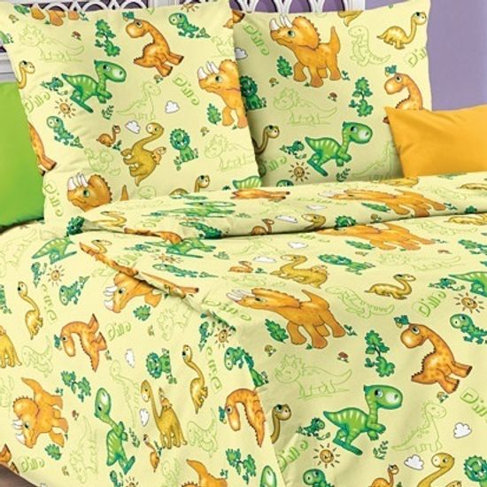 Полуторный комплект детского постельного белья Динозаврики поплин