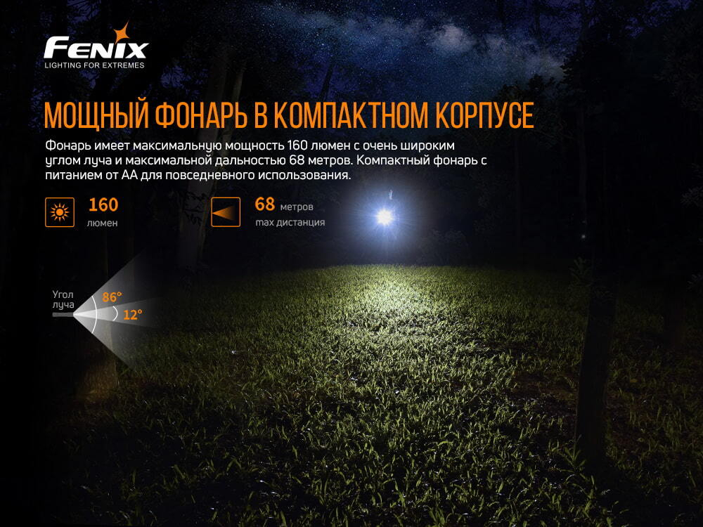 Мини фонарь Fenix E12 V2.0