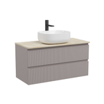 Тумба подвесная Sancos Snob T, Doha Soft 995х445х500, под столешницу с отверстием под смеситель, цвет Kreman