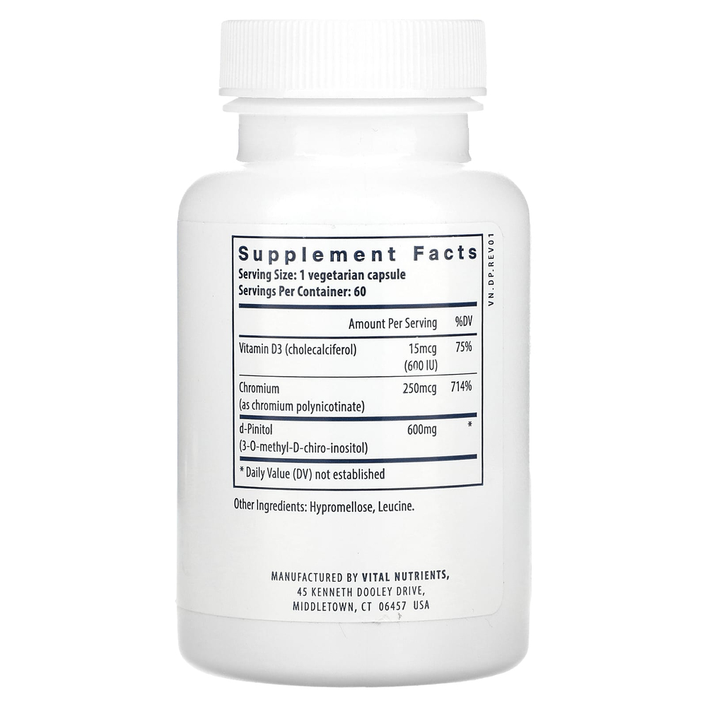 Vital Nutrients, d-пинитол, 60 вегетарианских капсул