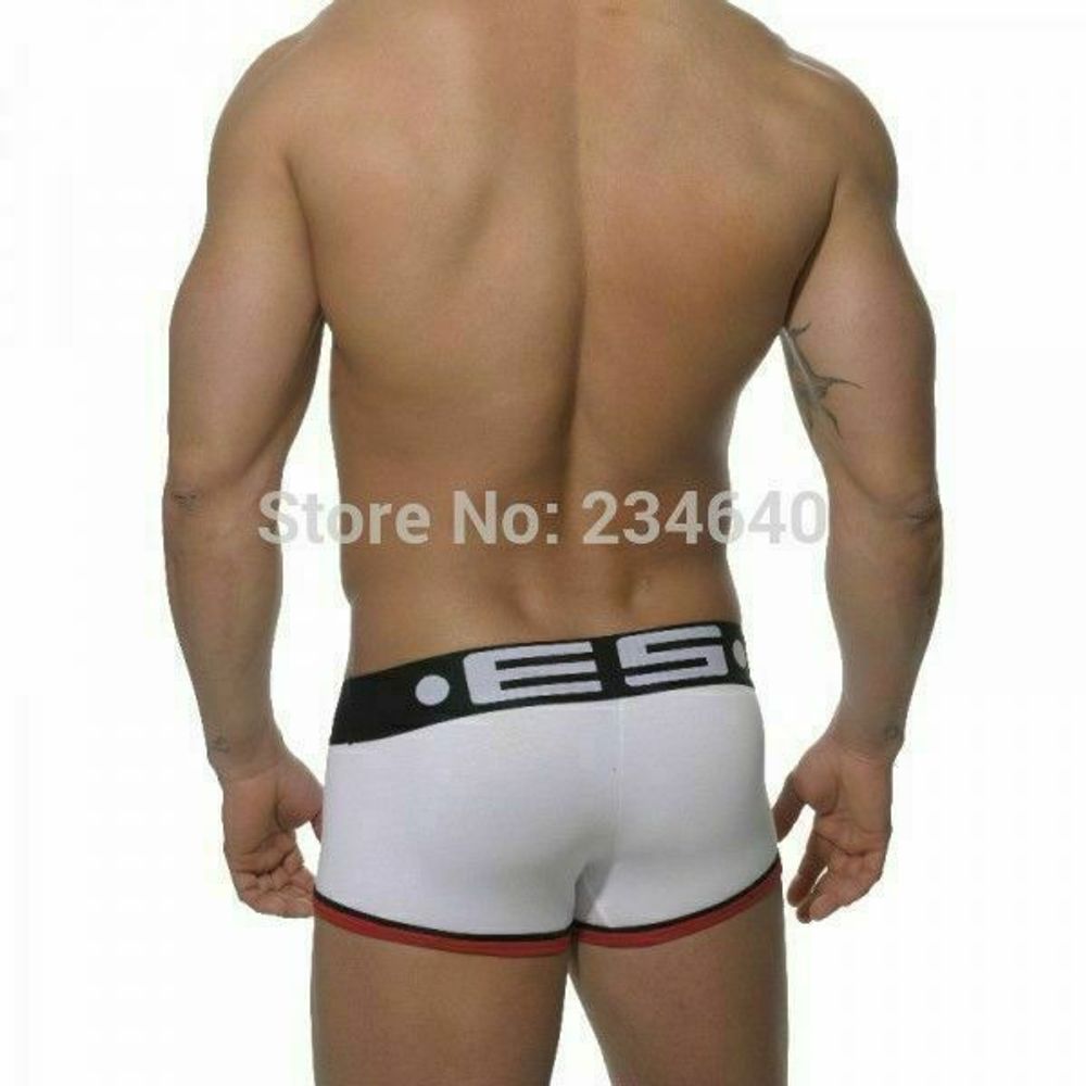 Мужские трусы хипсы белые с черным поясом ES White 58 Boxer