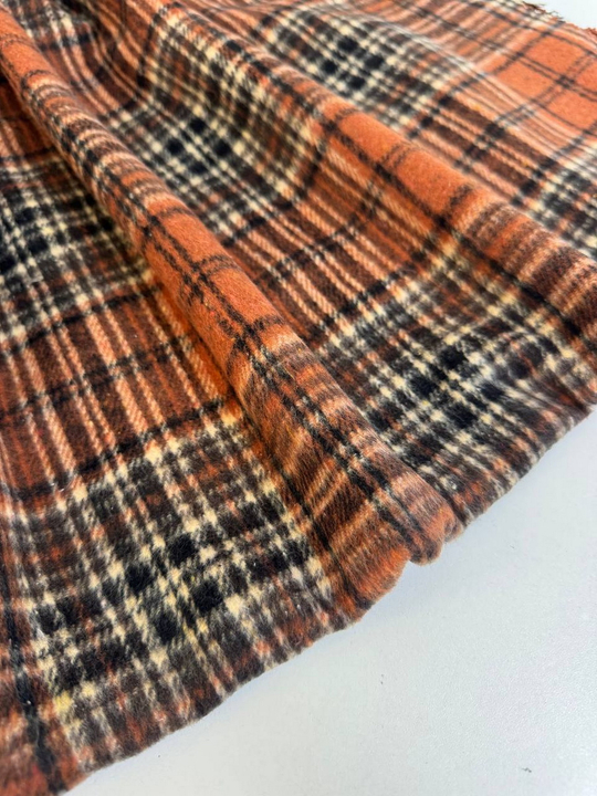 Костюмная принт клетка, теракот/черн/молочн BRUSH CHKS BST3520