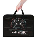 Папка на молнии с ручками ЮНЛАНДИЯ А4, 1 отделение, пластик, ширина 40 мм, "Glitched", 270948