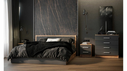 Кровать Атланта с подъёмным механизмом 160х200 графит/дуб крафт