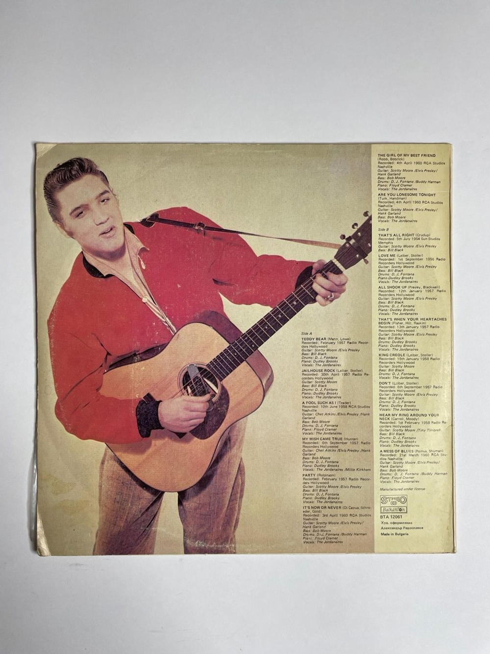 Винтажная виниловая пластинка LP Elvis Presley Rock And Roll (Болгария 1987) EX