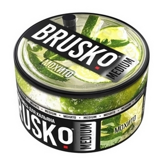 Бестабачная смесь для кальяна BRUSKO, 250 г, Мохито, Medium