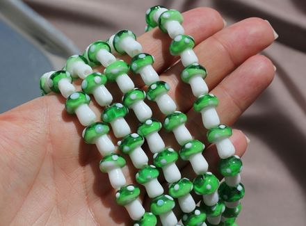 Бусина "Гриб" 14мм, стекло