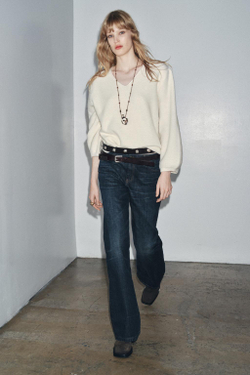 ZARA СВИТЕР С ОБЪЕМНЫМИ РУКАВАМИ ИЗ ШЕРСТИ, ЭКРЮ