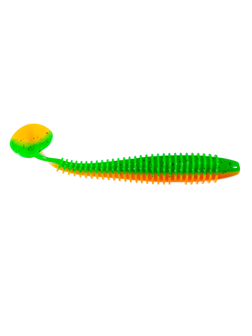 Приманка ZUB-SWING 99мм(4")-4шт, (цвет 022) зеленый верх -оранжевый низ