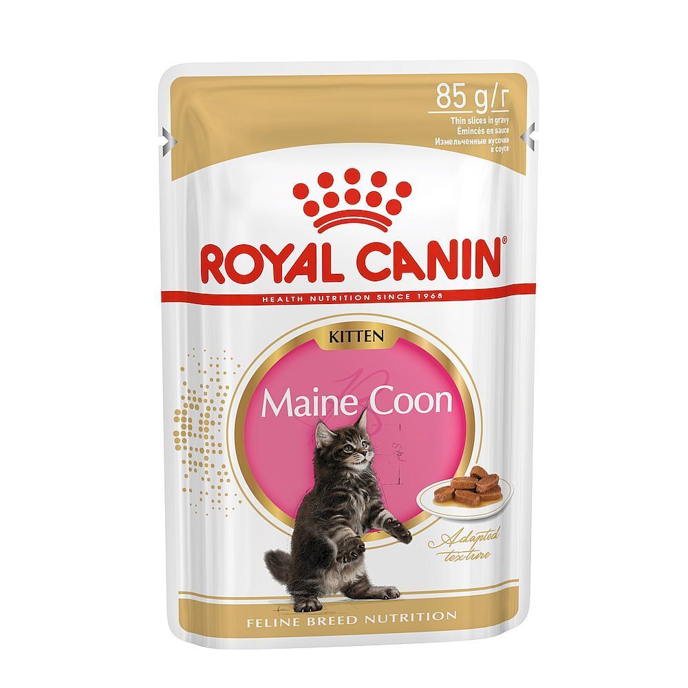 Royal canin 85г. пауч для КОТЯТ породы Мэйн кун кусочки в соусе