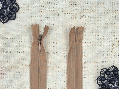 Молнии потайные, L 60 см, светло-коричневый