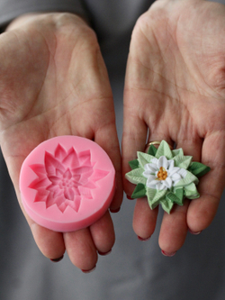 Молд силиконовый «Пуанcеттия (Многолистник)», 6,3×6,3×1,7 см, цвет МИКС