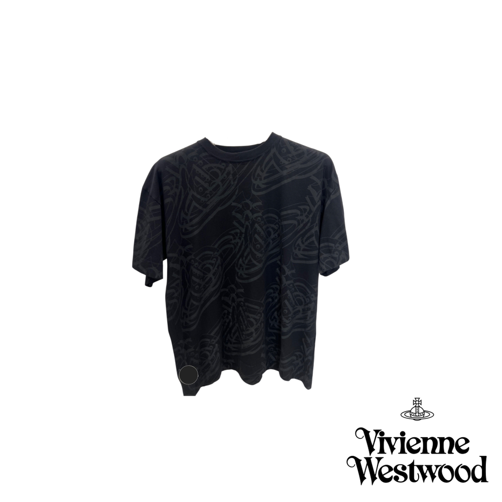 VIVIENNE WESTWOOD RED LABEL ФУТБОЛКА ЧЕРНАЯ С УЗОРОМ LOGO