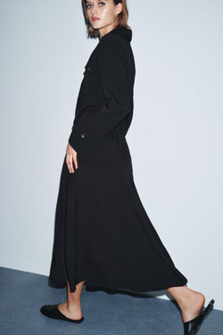 ZARA ДЛИННОЕ ПЛАТЬЕ-ТРАНСФОРМЕР — ZW COLLECTION, ЧЕРНЫЙ