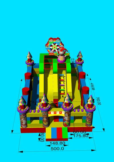 Надувной батут "Цирк приехал" с горкой