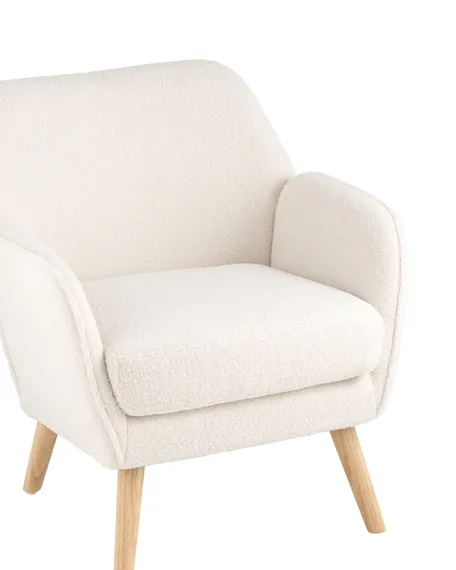 Кресло Richie, белая обивка тедди