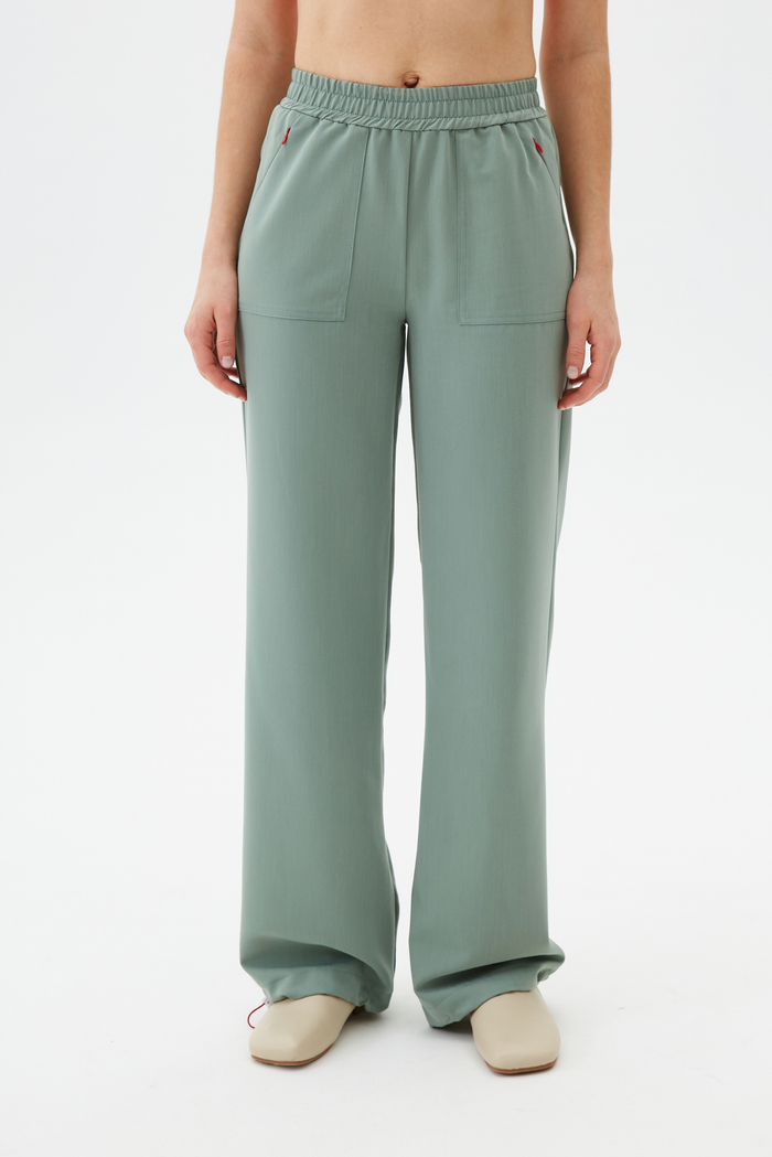 Брюки свободные медицинские женские Йошо, шалфей