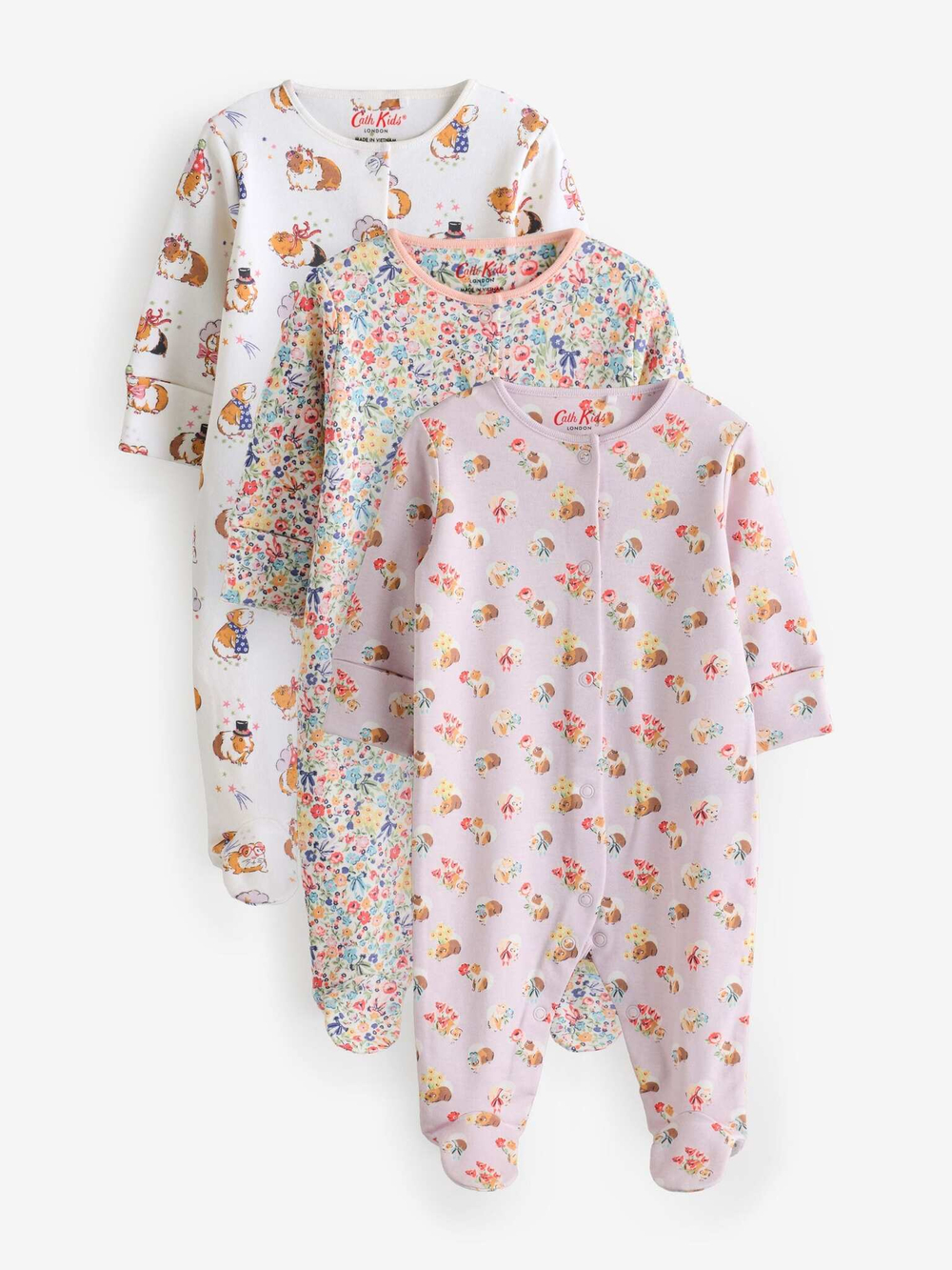 Комбинезон / Cлип для малышей Next B21-258, 3 шт., Фиолетовый, Розовый