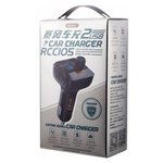 Автомобильное зарядное устройство USB Remax RCC-105 (2 порта, FM модулятор, LCD) Черный