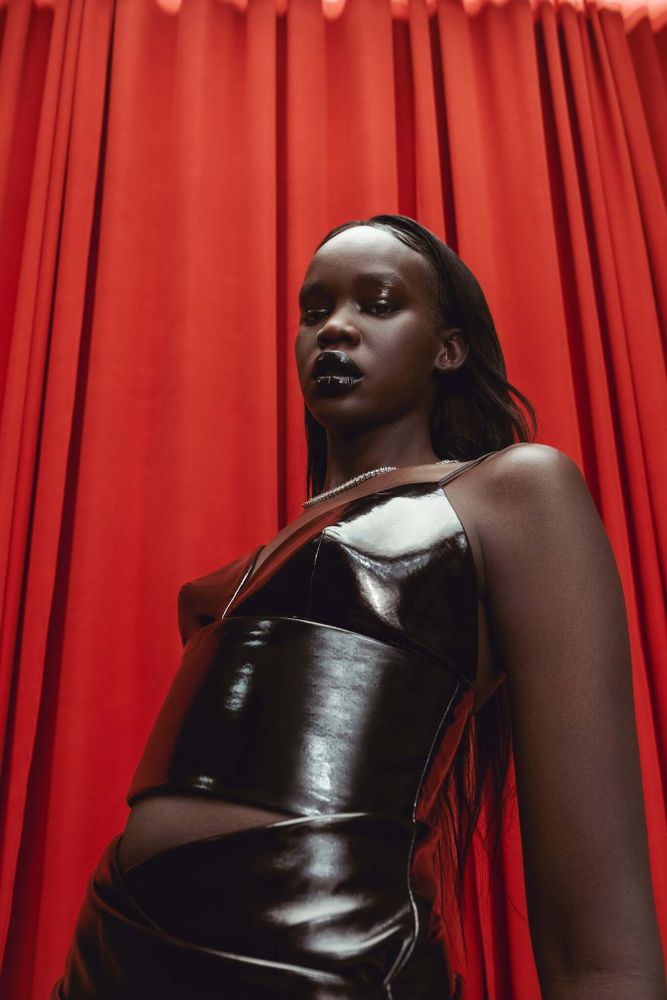 Укороченный топ-бюстье из лаке