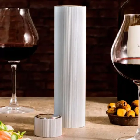 Штопор электрический 21см и обрезатель фольги Peugeot Line Reverse серебристый в подарочной упаковке