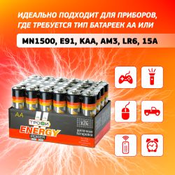 Батарейки Трофи LR6-24 bulk ENERGY POWER Alkaline
