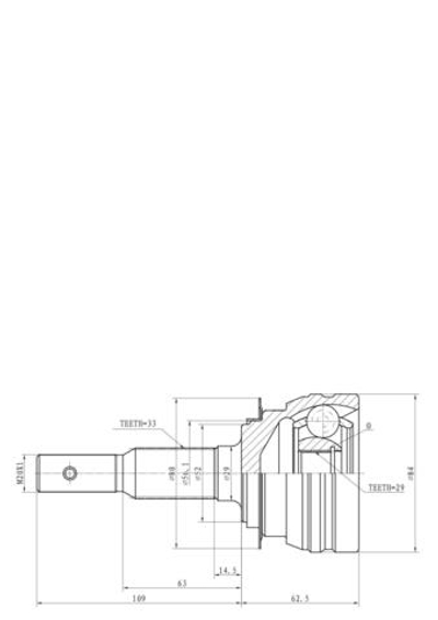 ШРУС наружный  DAEWOO Lanos/Nexia (DOHC)/Espero (33/29 шл) GANZ GIK04048
