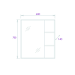 Зеркало-шкаф Onika Тимбер 60.00 Универсальный, Дуб сонома (206070)