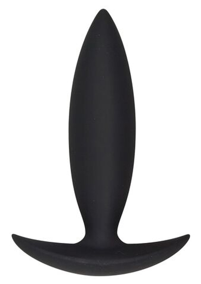 Черная анальная пробка малого диаметра - 10 см. (Цвет: черный)
