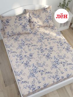 Простынь на резинке Сказка "Райский сад" 90х200 см , лён